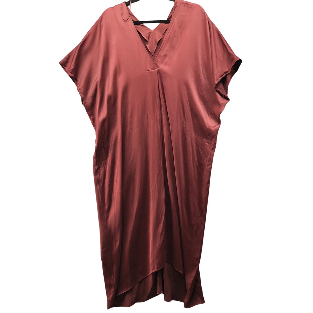 Zara Satin Midi Dress in Rust